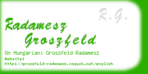 radamesz groszfeld business card